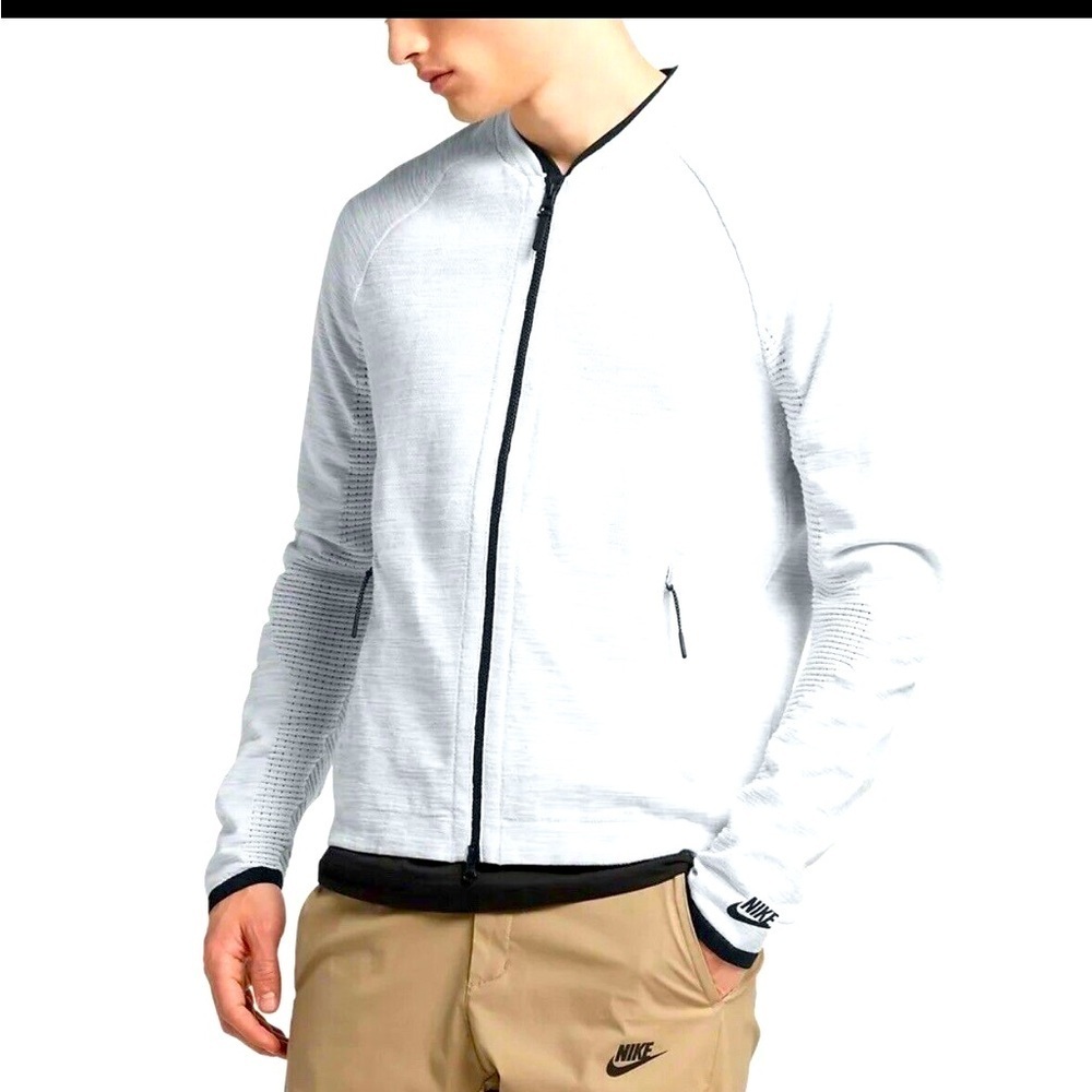 2017 NIKE SPORTSWEAR TECH KNIT PLATINUM GREY JACKET Size M 832178 100
